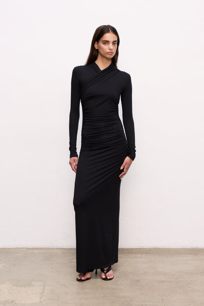 DRAPED MAXI DRESS
